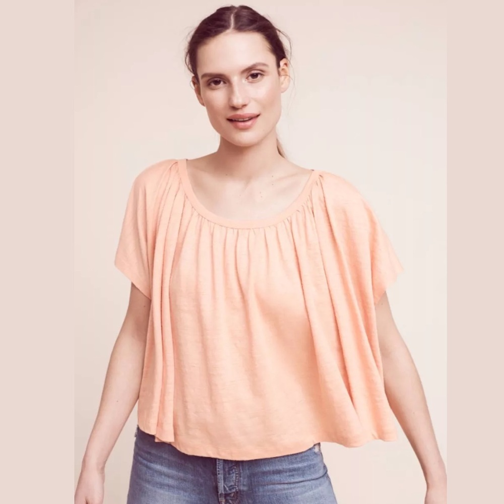 {DELETTA} Oversized Shirred Drape Top